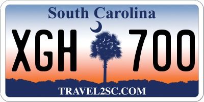 SC license plate XGH700