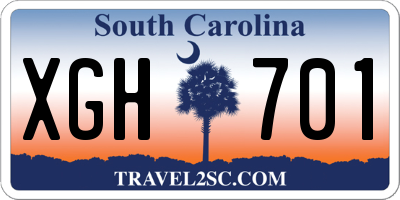 SC license plate XGH701