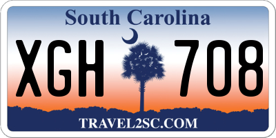SC license plate XGH708