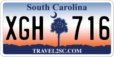SC license plate XGH716