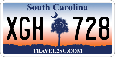 SC license plate XGH728