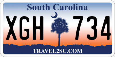 SC license plate XGH734