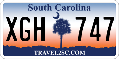 SC license plate XGH747