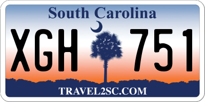 SC license plate XGH751