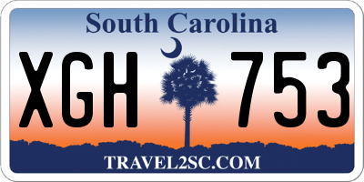 SC license plate XGH753