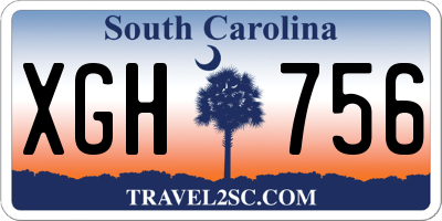 SC license plate XGH756