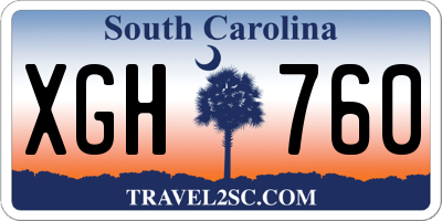SC license plate XGH760