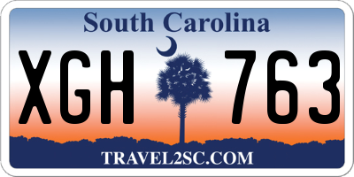 SC license plate XGH763