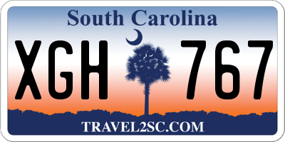 SC license plate XGH767