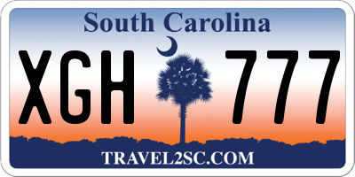 SC license plate XGH777