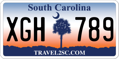 SC license plate XGH789