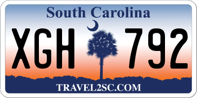 SC license plate XGH792