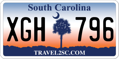 SC license plate XGH796