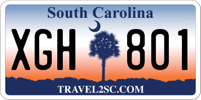 SC license plate XGH801
