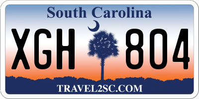 SC license plate XGH804