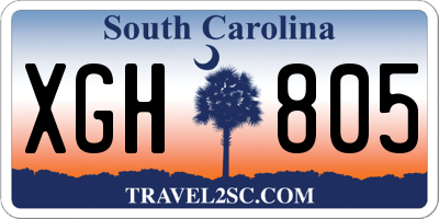 SC license plate XGH805