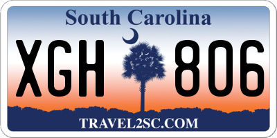 SC license plate XGH806