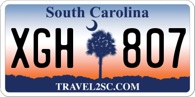 SC license plate XGH807
