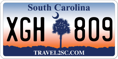 SC license plate XGH809