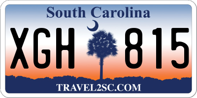 SC license plate XGH815