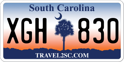 SC license plate XGH830