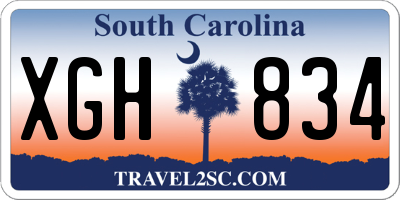 SC license plate XGH834