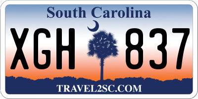 SC license plate XGH837