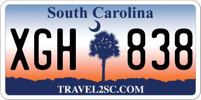 SC license plate XGH838