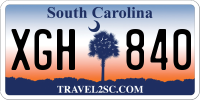 SC license plate XGH840