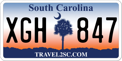 SC license plate XGH847