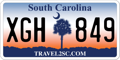 SC license plate XGH849