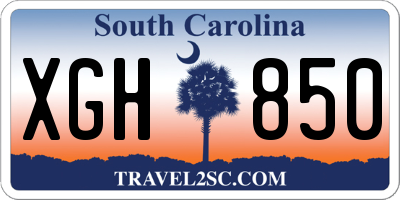 SC license plate XGH850