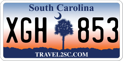 SC license plate XGH853