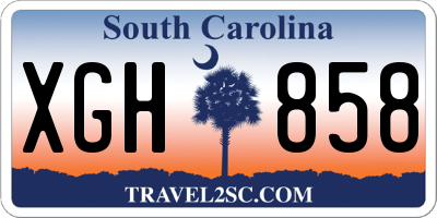 SC license plate XGH858
