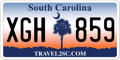 SC license plate XGH859