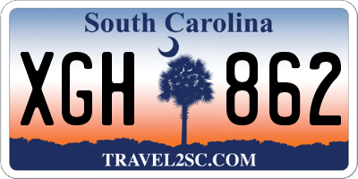 SC license plate XGH862