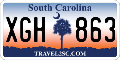 SC license plate XGH863