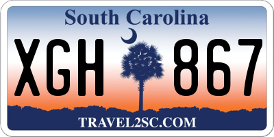 SC license plate XGH867