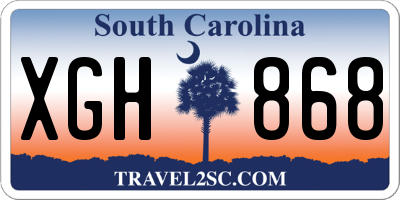 SC license plate XGH868