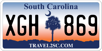 SC license plate XGH869