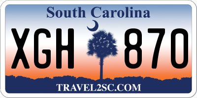 SC license plate XGH870