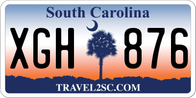 SC license plate XGH876