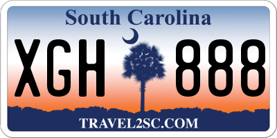 SC license plate XGH888