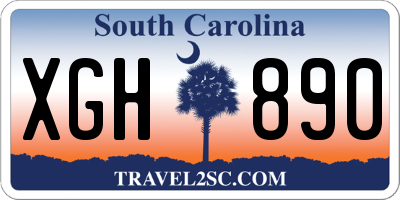 SC license plate XGH890