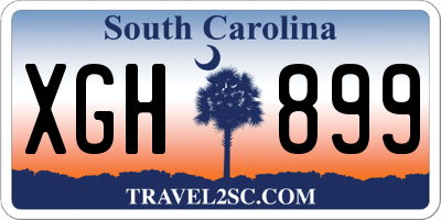 SC license plate XGH899