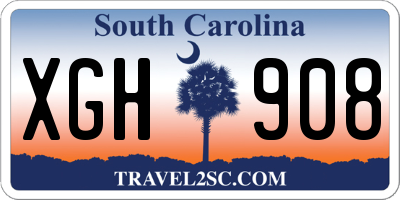 SC license plate XGH908