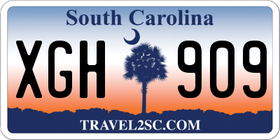 SC license plate XGH909
