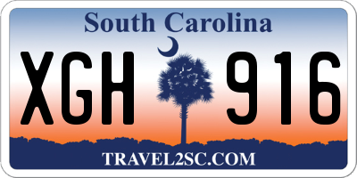 SC license plate XGH916