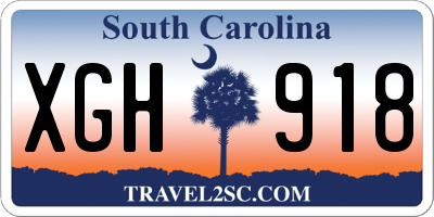 SC license plate XGH918
