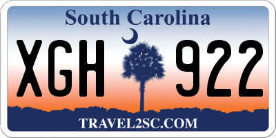 SC license plate XGH922